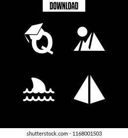 great icon. 4 great vector set. pyramid, shark, quality education and pyramids icons for web and design about great theme