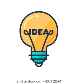 Great Idea Concept with Light Bulb Shape. Thought and imagination symbol. Vector