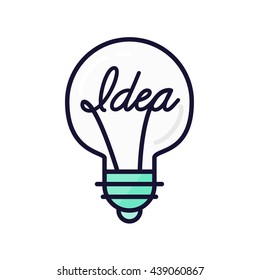 Great Idea Concept with Light Bulb Shape. Thought and imagination symbol. Vector