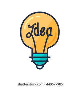 Great Idea Concept with Light Bulb Shape. Thought and imagination symbol. Vector