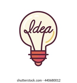 Great Idea Concept with Light Bulb Shape. Thought and imagination symbol. Vector