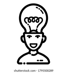 Great Idea Flat Icon Isolated On White Background