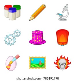 Great idea icons set. Cartoon set of 9 great idea vector icons for web isolated on white background