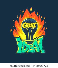 Great Idea Light Vector Design For T shirt Prints, streetwear, Urban Style and poster