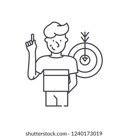 Great idea line icon concept. Great idea vector linear illustration, symbol, sign