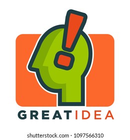 Gran idea logotipo minimalista con perfil humano