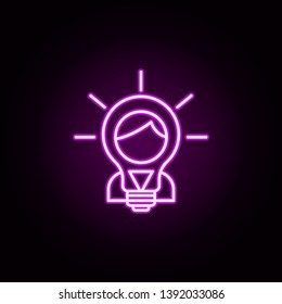 great idea neon icon. Elements of business set. Simple icon for websites, web design, mobile app, info graphics
