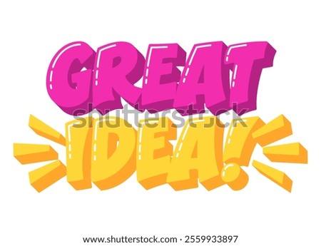 Great Idea Quote. Vector Hand Lettering of Short Phrase.