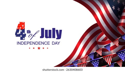 Great illustration with elements of the wavy American flag