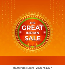 Great Indian Sale Unit, Diwali Theme, Lightning with Festival Background