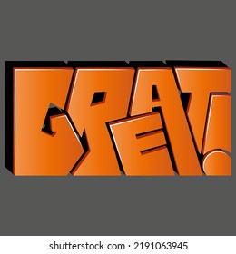 great. isolated vector lettering with unique letters. can be used to print on t-shirts, bags, stickers or other surfaces