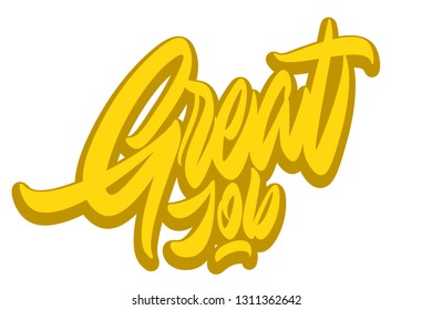 Great job hand drawn vector lettering design. Comics style. Design for t shirt printing Vector Graphic - Vector