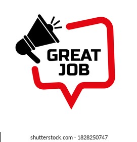 great job sign on white background