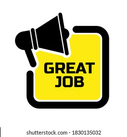 great job sign on white background