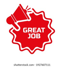 great job sign on white background