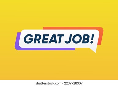Great job text banner , yellow background vector design