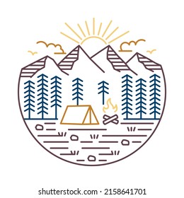 Great journey camping in the beauty nature graphic illustration vector art t-shirt design