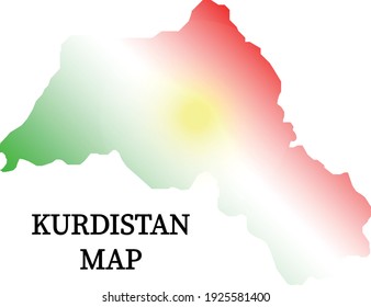 great Kurdistan map with Kurdistan flag