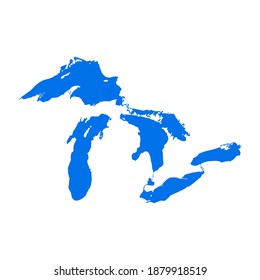 Great lakes map Michigan superior vector silhouette abstract illustration map
