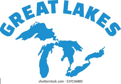 Great Lakes silhouette with name