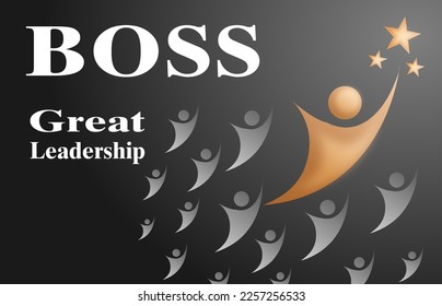 Great leadership concept, career success.
