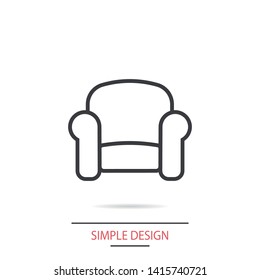 A great linear armchair vector icon,  an armchair vector illustration for business and home  . A sofa icon .