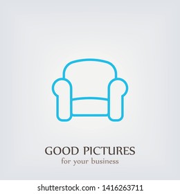 A great linear armchair vector icon,  an armchair vector illustration for business and home  . A sofa icon .