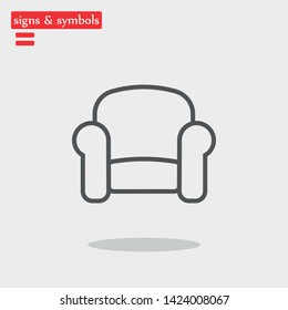A great linear armchair vector icon,  an armchair vector illustration for business and home  . A sofa icon .