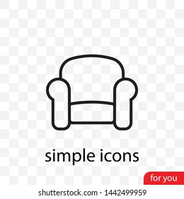 A great linear armchair vector icon,  an armchair vector illustration for business and home  . A sofa icon .