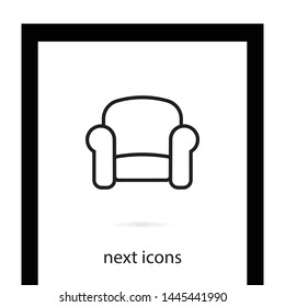 A great linear armchair vector icon, an armchair vector illustration for business and home . A sofa icon .