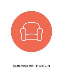 A great linear armchair vector icon, an armchair vector illustration for business and home . A sofa icon .