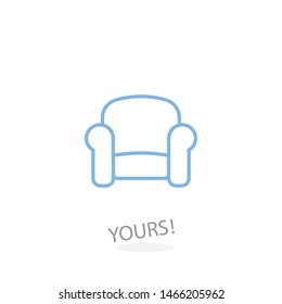 A great linear armchair vector icon, an armchair vector illustration for business and home . A sofa icon .
