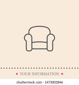 A great linear armchair vector icon, an armchair vector illustration for business and home . A sofa icon .
