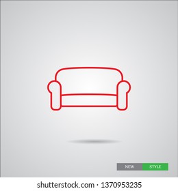 A great linear sofa vector icon, an armchair vector illustration for business and home  .