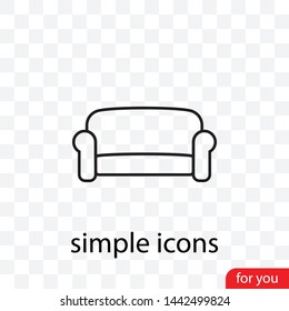 A great linear sofa vector icon, an armchair vector illustration for business and home  .