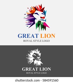 Great Lion Logo Vector Design Template. Colorful Logo