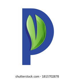 Great Logo combination of Leters P and leaf Icon Vector Design Illustrations
