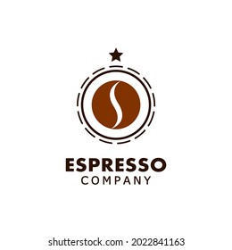 great logo emblem for coffee shop, coffee bean illustration and a touch of vintage and modern style.