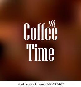 Great logo with the inscription of coffee time