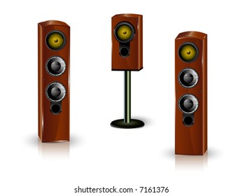 Great loud speakers. Isolated on white.