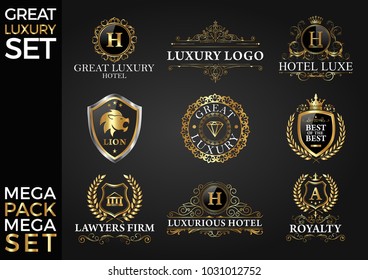 Great Luxury Set, Royal and Elegant Logo Template Vector Design Eps 10