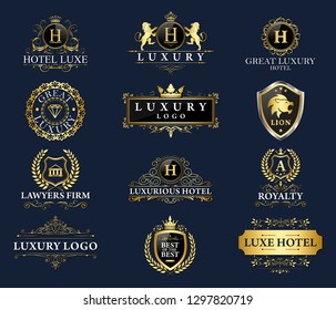 Great Luxury Set, Royal and Elegant Logo Vector Design	
