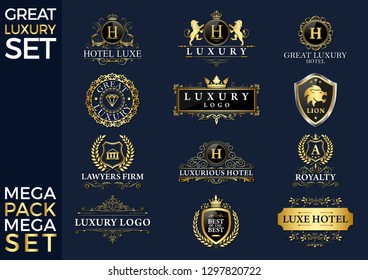 Great Luxury Set, Royal and Elegant Logo Vector Design	
