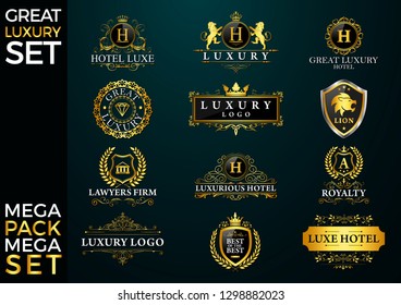 Great Luxury Set, Royal and Elegant Logo Vector Design	
