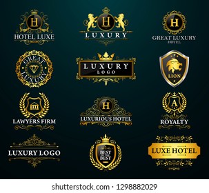 Great Luxury Set Royal Elegant Logo Stock Vector (Royalty Free ...