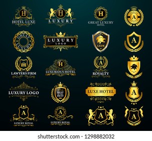 Great Luxury Set, Royal and Elegant Logo Vector Design	
