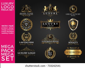 Great Luxury Set, Royal and Elegant Logo Template Vector Design Eps 10
