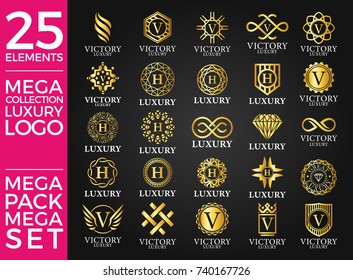 Great Luxury Set, Royal and Elegant Logo Template Vector Design Eps 10