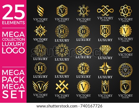 Great Luxury Set, Royal and Elegant Logo Template Vector Design Eps 10