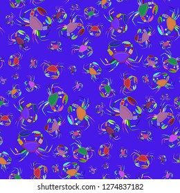 Great magian crab multicolored background seamless.